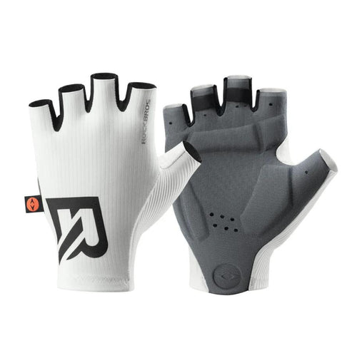 Guantes de Ciclismo de Medio Dedo Elásticos Interface - Cojín de Espuma de Alta Densidad Italiana, Diseño 3D Ergonómico, Ventilación Integral, Palma Antideslizante, Tiras de Liberación Rápida & Cobertura Extendida del Muñec