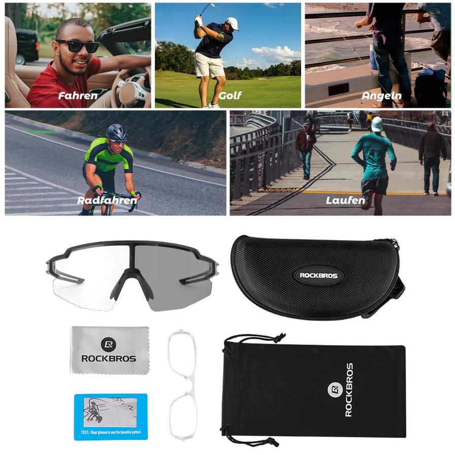 Gafas de bicicleta UV400 fotocromáticas para hombres y mujeres