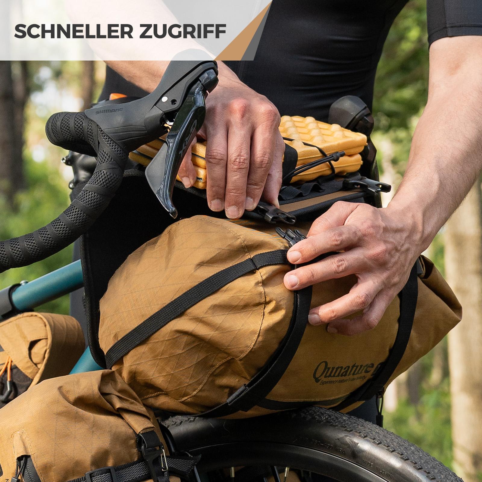 ROCKBROS soporte de manillar para bolsas delantera, fijación robusta, hasta 12 litros y 54 cm de an., universalmente compatible, estable y a prueba de arañazos, para bicicletas de carretera, gravel y montaña