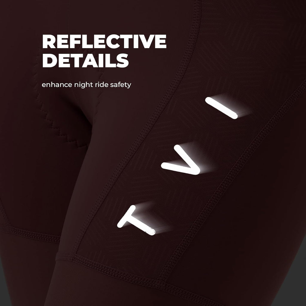 Pantalón corto de ciclismo ROCKBROS TVI para mujer, acolchado y reflectante, con bragueta magnética, tiro alto y alta elasticidad, para bicicleta de carretera y MTB
