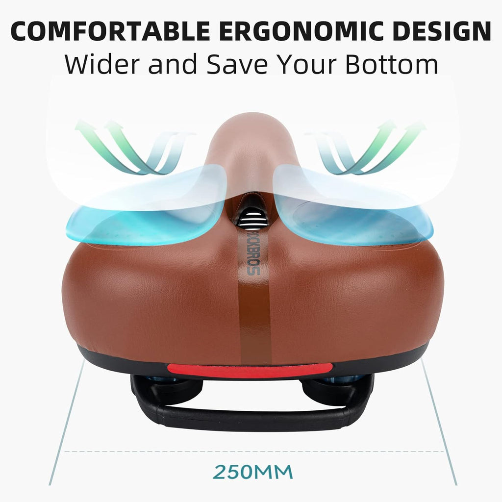 ROCKBROS sillín de bicicleta para mujeres y hombres con espuma viscoelástica cómoda, relieve que alivia la presión, para MTB, bicicletas urbanas y de trekking, ergonómico, transpirable, resistente al agua, accesorios para bicicletas urbanas, ciclismo