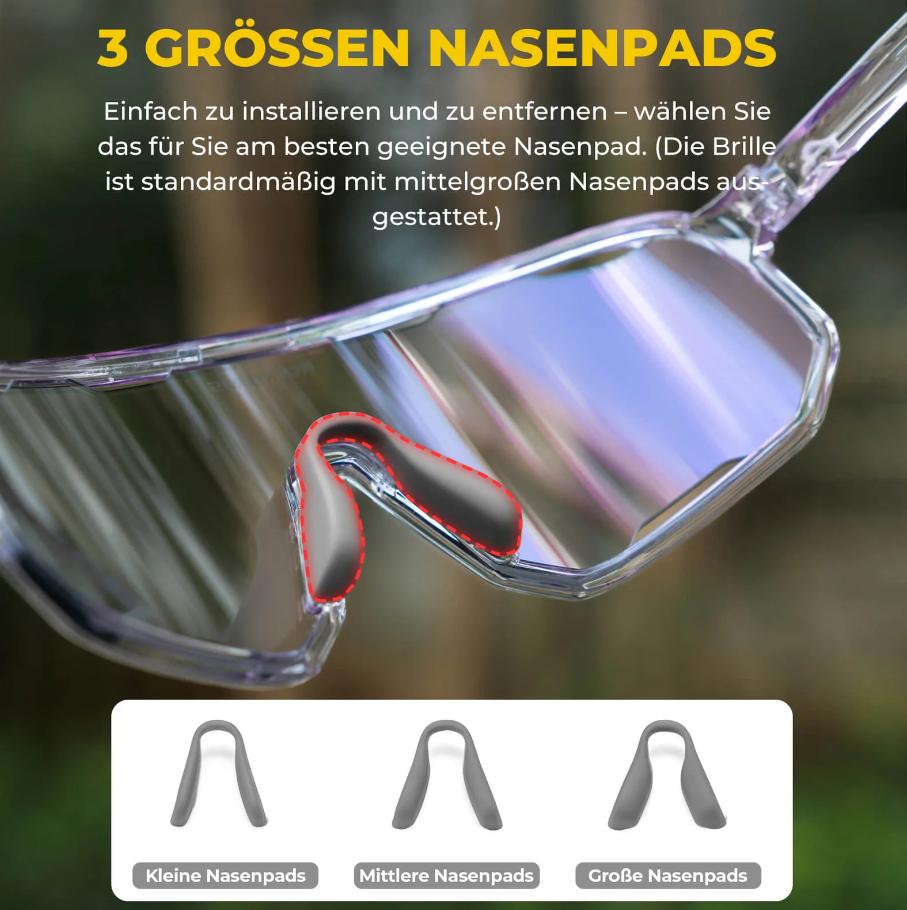 ROCKBROS Gafas de ciclismo Gafas de sol fotocromáticas Protección UV Almohadillas nasales intercambiables Mujeres/hombres