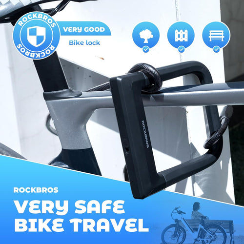 LOCKBROS candado de bicicleta de alta seguridad, candado de cadena de bucle de 14 mm con llave, para e‑bike, bicicleta de carretera y bicicleta de montaña, también apto para motocicleta