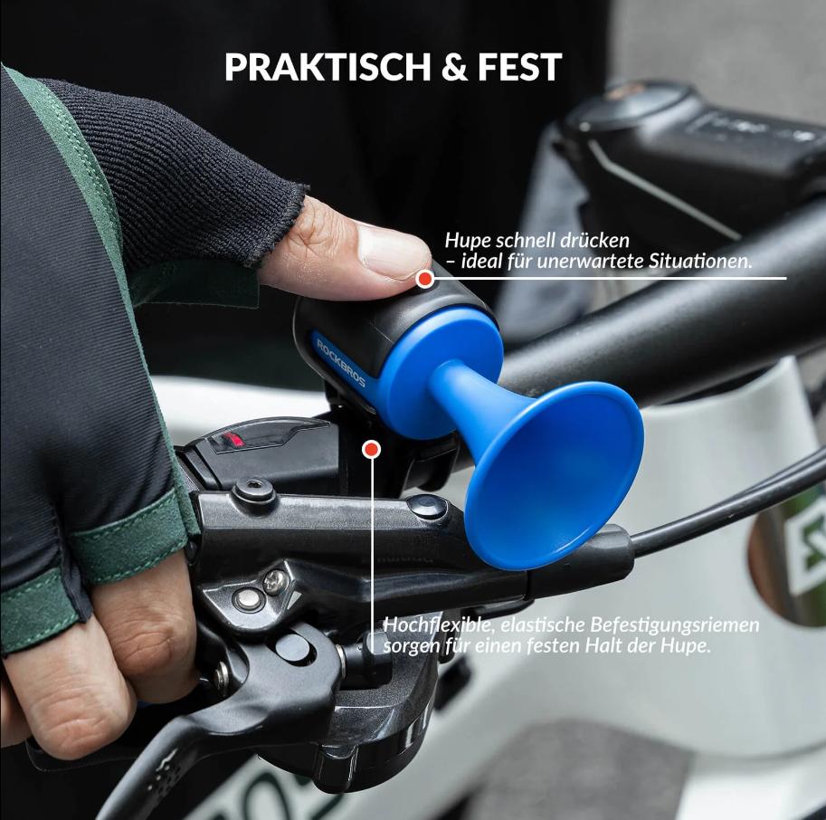 ROCKBROS campana eléctrica para bicicleta – 120 dB de sonido, recargable por USB e impermeable IPX4 para tu seguridad, perfecta para bicicleta eléctrica, MTB y bicicleta infantil #Fahrradgadget #TikTokGadget #Fahrradklingel