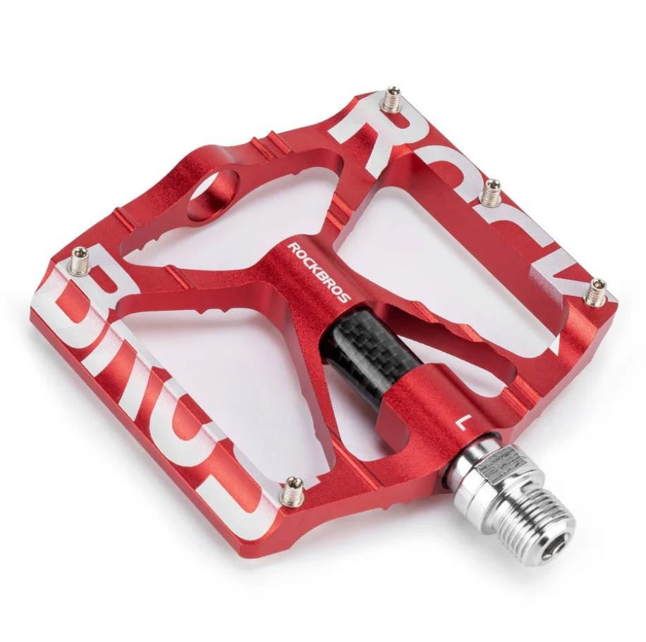 ROCKBROS Pedal de Bicicleta 9/16 Pulgadas Pedal de Bicicleta de Aleación de Aluminio MTB Pedal con Rodamientos Sellados & 100% Eje de Cromo-Molibdeno para Durabilidad y Función Antideslizante