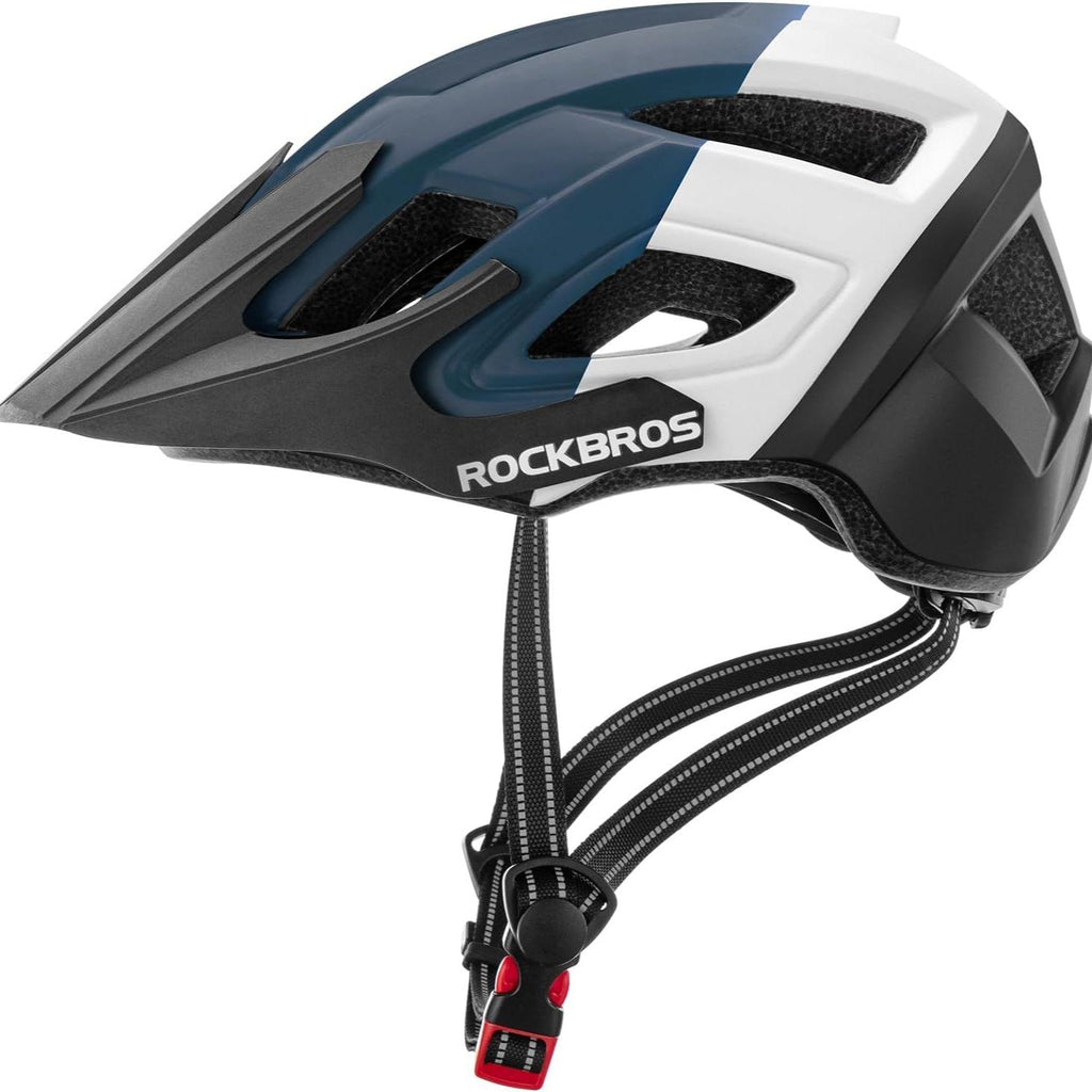 ROCKBROS casco de bicicleta certificado CE, casco de seguridad para hombres y mujeres, compatible con MTB y carretera, accesorios, talla única 56–62 cm