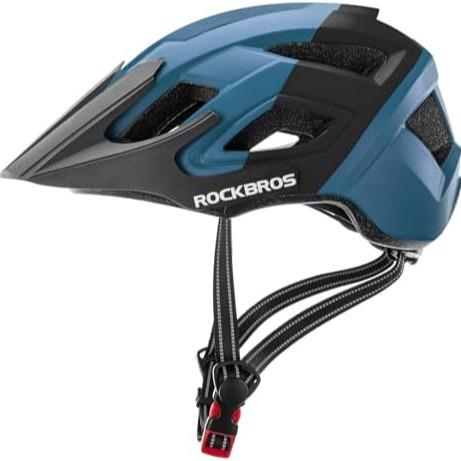 ROCKBROS casco de bicicleta certificado CE, casco de seguridad para hombres y mujeres, compatible con MTB y carretera, accesorios, talla única 56–62 cm