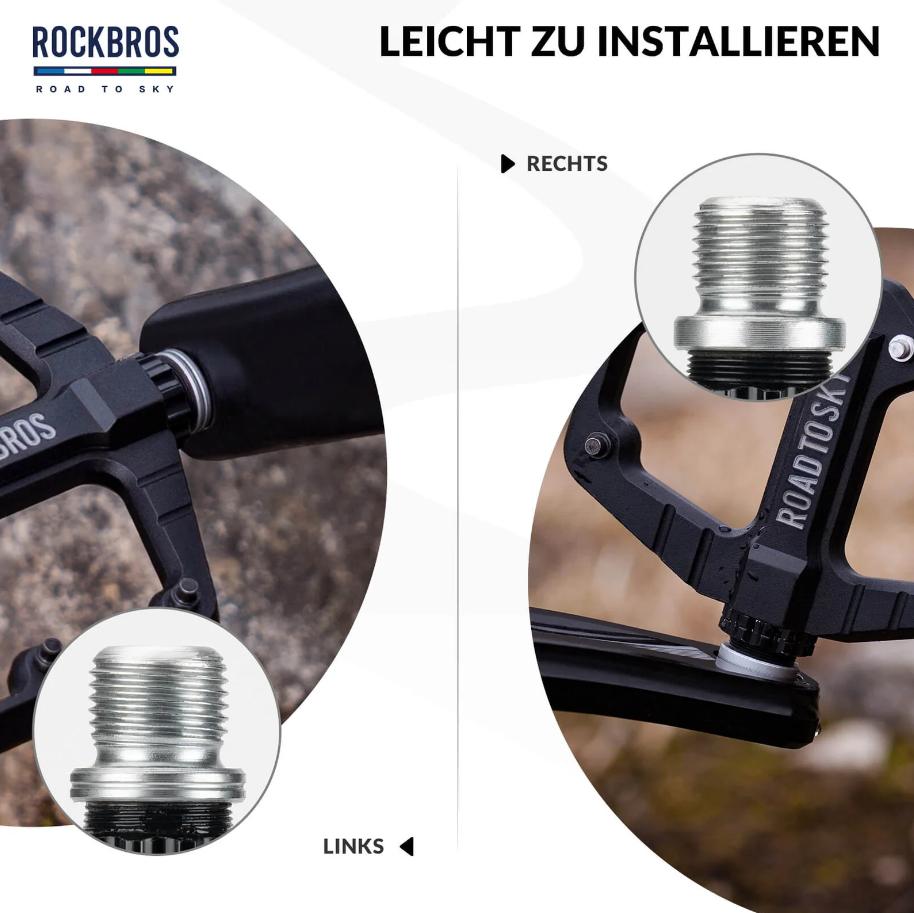 ROCKBROS ROAD TO SKY Pedal de bicicleta 9/16 inch CNC aleación de aluminio Antideslizante Sellado 13.6*11*0.8cm Agarre cómodo para bicicleta de montaña y bicicleta eléctrica
