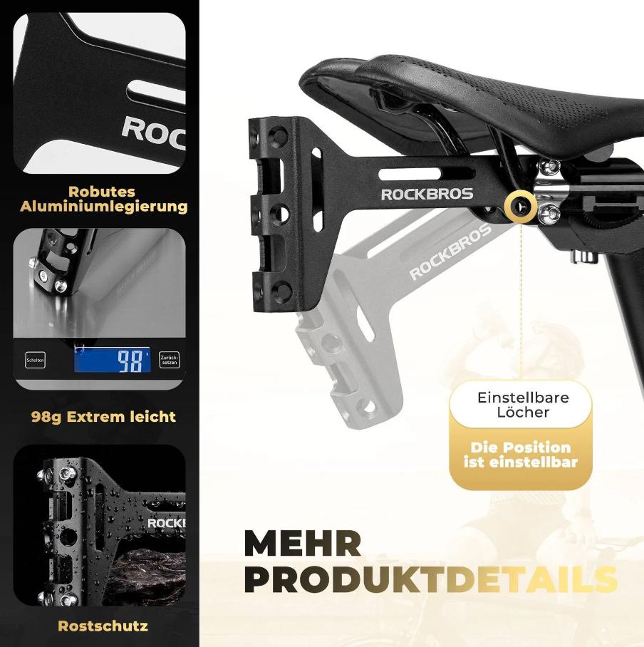 ROCKBROS Adaptador Portabotellas Bicicleta Aluminio Ajustable Soporte