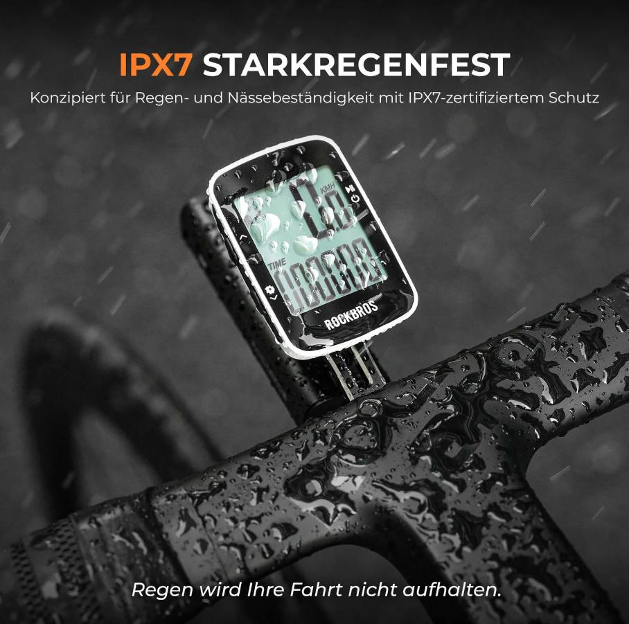 ROCKBROS computadora de bicicleta inalámbrica R1 con seguimiento GPS preciso, pantalla HD de 2.3", impermeable IPX7, batería de 18 horas para largas distancias