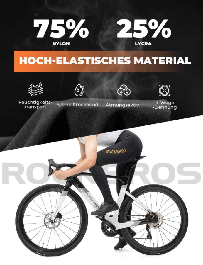 ROCKBROS Pantalón largo con almohadilla para hombre, para bicicleta