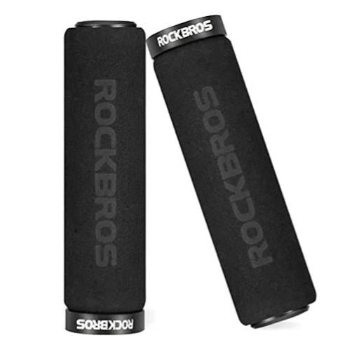 ROCKBROS Empuñaduras de manillar con diseño de bloqueo para manillar de 22,2 mm, espuma elástica y cómoda, absorbente de impactos, antideslizantes y ultraligeras