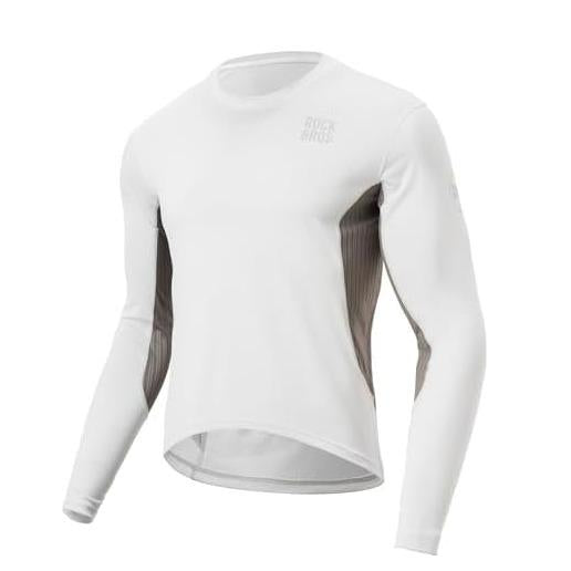 ROCKBROS camiseta de ciclismo para hombre manga larga transpirable de secado rápido con bolsillos para bicicleta de montaña y descenso MTB gris
