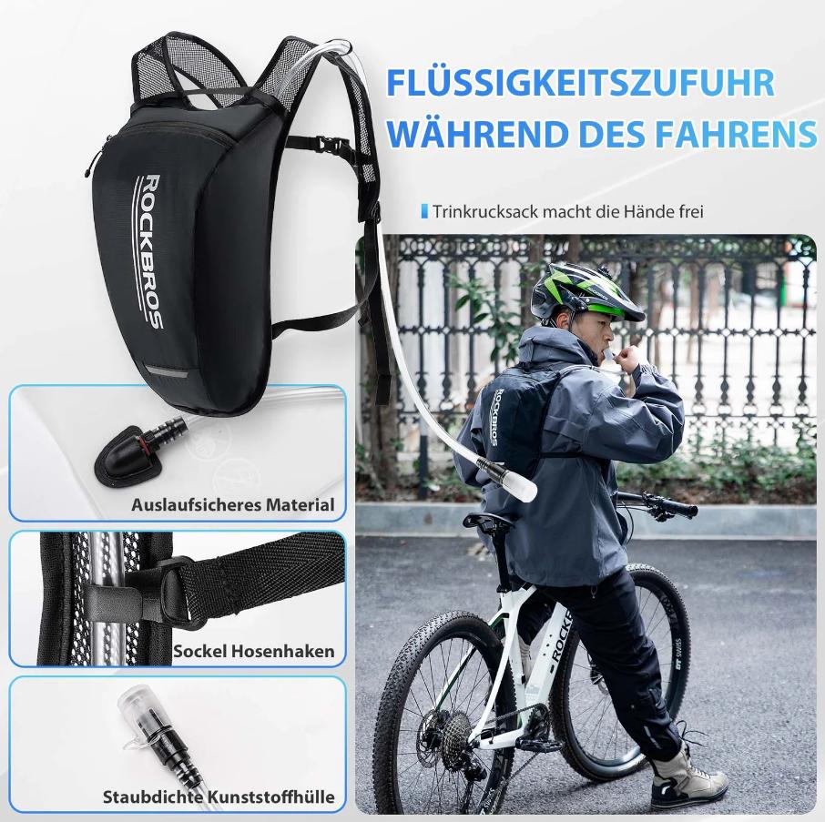 Mochila de hidratación ultraligera ROCKBROS, mochila de ciclismo con sistema de hidratación de 2 l
