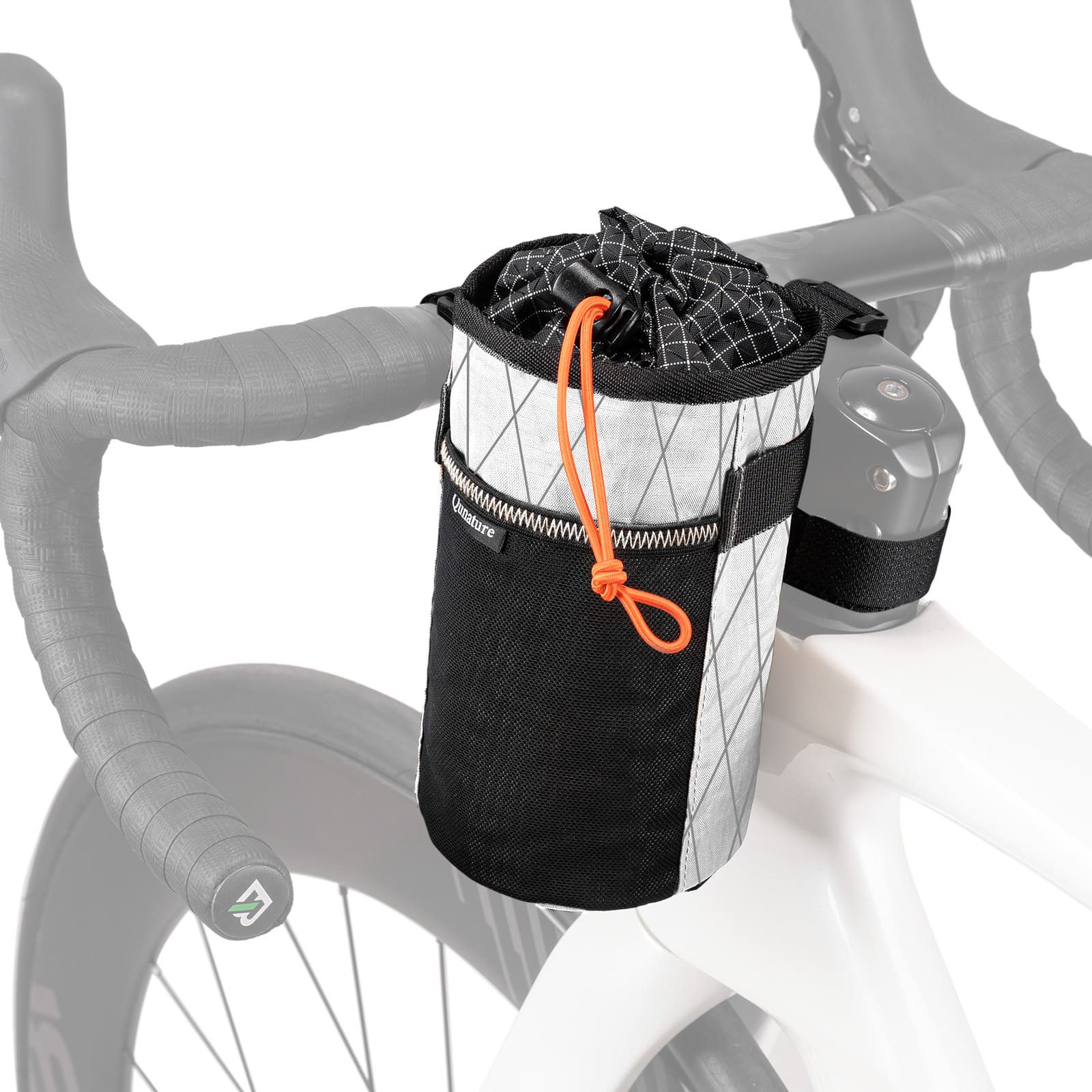 ROCKBROS bolsa térmica para botellas de agua con aislamiento térmico, lámina de aluminio, bolsillo lateral extensible, cierres de velcro robustos, cierre ajustable con cordón, compatibilidad universal para bicicletas de carretera, mountain bikes y e‑bikes