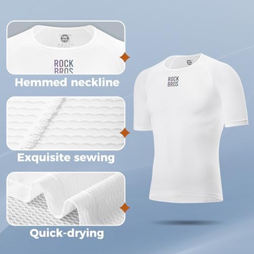 ROCKBROS Camiseta Ciclismo Hombre Manga Corta Camisetas Ciclismo Transpirable Secado Rápido Camiseta de Ciclismo Masculino para Ciclismo Correr Bicicleta de Carretera MTB