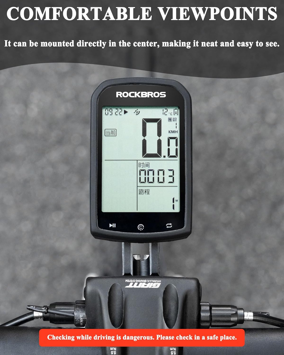 Soporte de computadora de bicicleta ROCKBROS compatible con Garmin, Bryton, Wahoo y iGPSPORT; soporte de manivela GPS para Giant TCR/10 (solo), con adaptadores; soporte frontal tipo out-front para cámaras