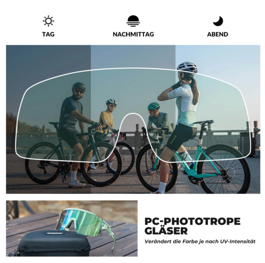 ROCKBROS gafas de ciclismo fotocromáticas polarizadas antivaho a prueba de viento protección UV400 montura TR90 26 g ultraligeras para ciclismo pesca correr fotocromáticas visión óptima protección contra UVA UVB UVC