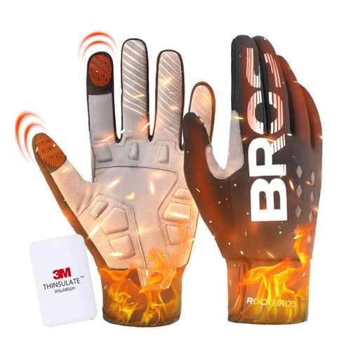 Guantes de ciclismo ROCKBROS de dedos completos con función de pantalla táctil