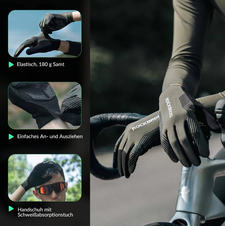 ROCKBROS Guantes Ciclismo Mujer/Hombre Pantalla Táctil Antideslizante Delgado