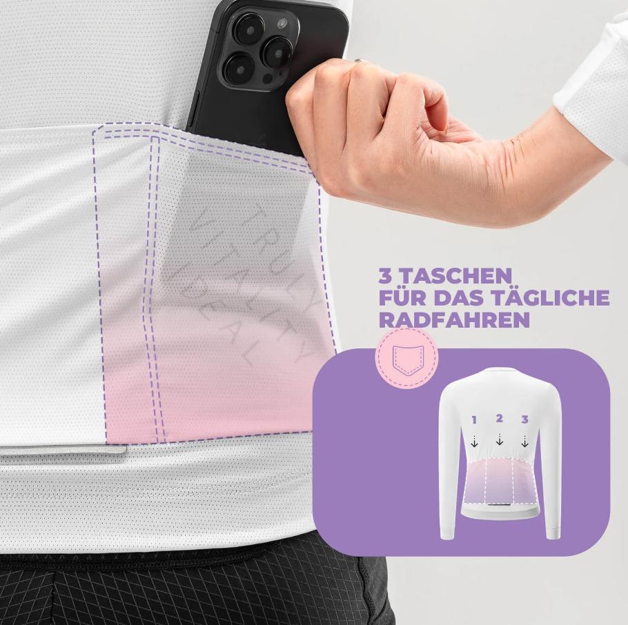 ROCKBROS TVI Camiseta Ciclismo Mujer de Manga Larga Ropa Ciclismo para MTB y Bicicleta de Carretera