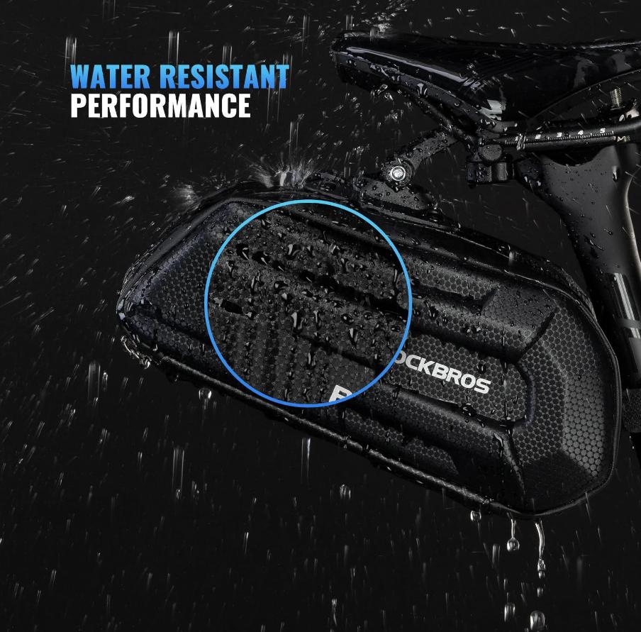 ROCKBROS Bolsa de Bicicleta 3D Carcasa Rígida 1,8L con Cierre Rápido & Paneles Reflectantes Impermeable & Seguridad Nocturna de Material PU de Alta Calidad