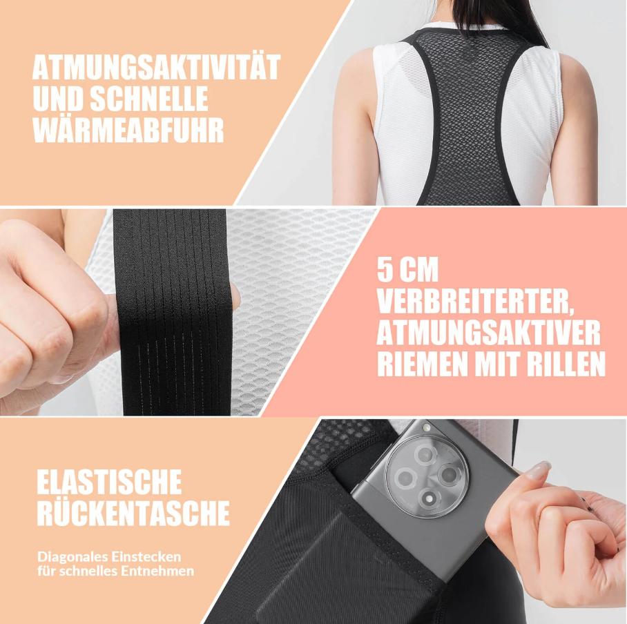 ROCKBROS TVI pantalón corto de ciclismo para mujer con tirantes, acolchado, de secado rápido, ajuste elástico y transpirable, para viajes intensos, con acolchado de esponja de alta densidad y bolsillos elásticos
