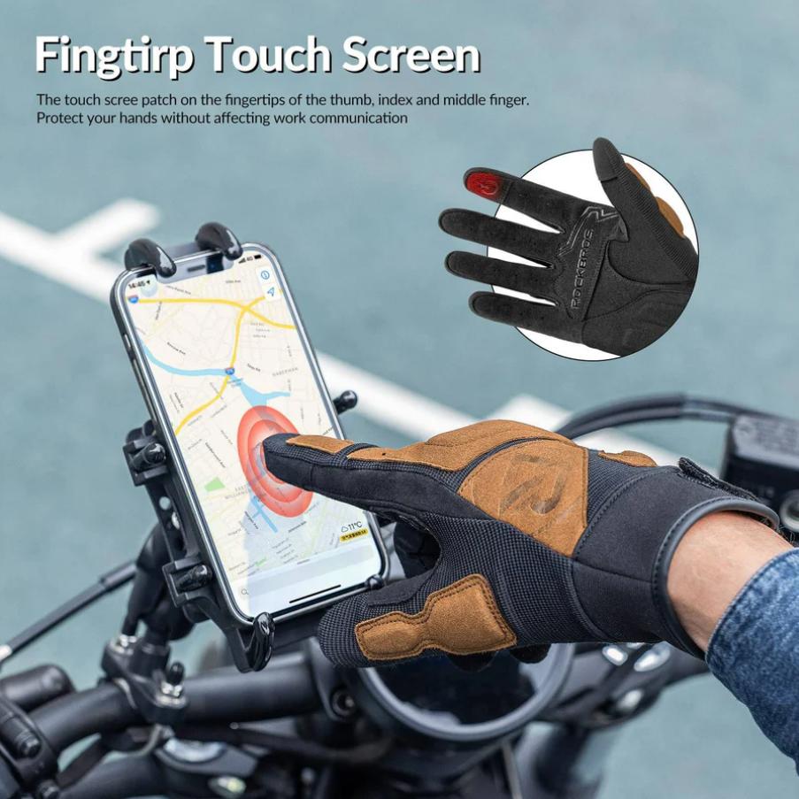 ROCKBROS Guantes de Moto Pantalla Táctil a Prueba de Viento Guantes de Moto para Hombres