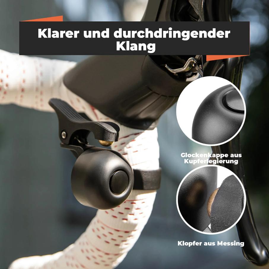 ROCKBROS Campana de bicicleta de carretera para manillar curvado de 27-30 mm - Aleación de cobre, sonido nítido, se puede usar en ambos lados, resistente al salpicaduras