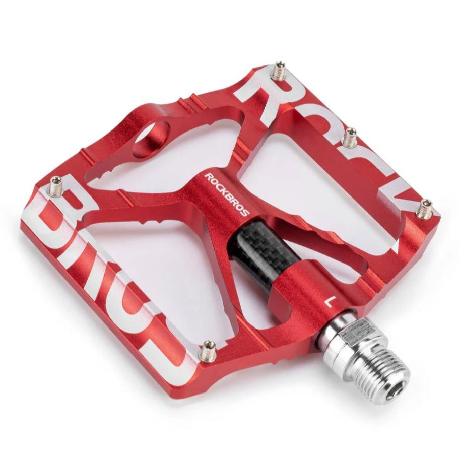 ROCKBROS Pedal de Bicicleta 9/16 Pulgadas Pedal de Bicicleta de Aleación de Aluminio MTB Pedal con Rodamientos Sellados & 100% Eje de Cromo-Molibdeno para Durabilidad y Función Antideslizante