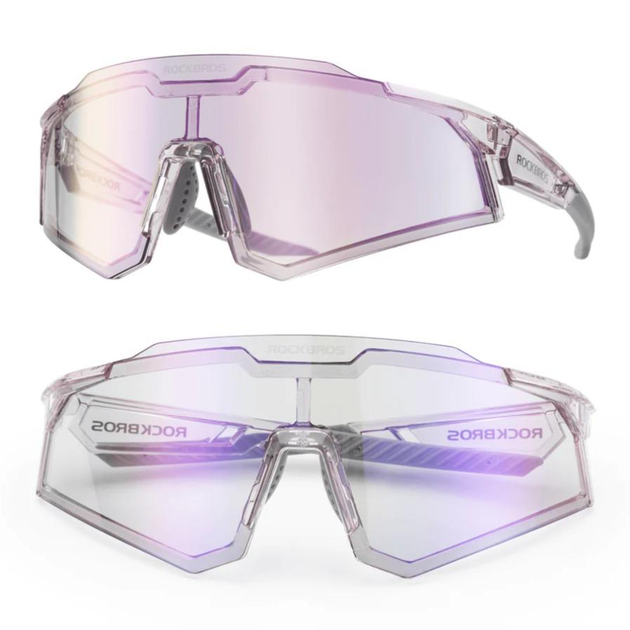 ROCKBROS Gafas de sol Gafas de ciclismo Gafas automáticas fotocromáticas al aire libre Protección UV400 Lente de PC Marco TR93 Agujeros de ventilación Tira de goma antideslizante 31g Ligero
