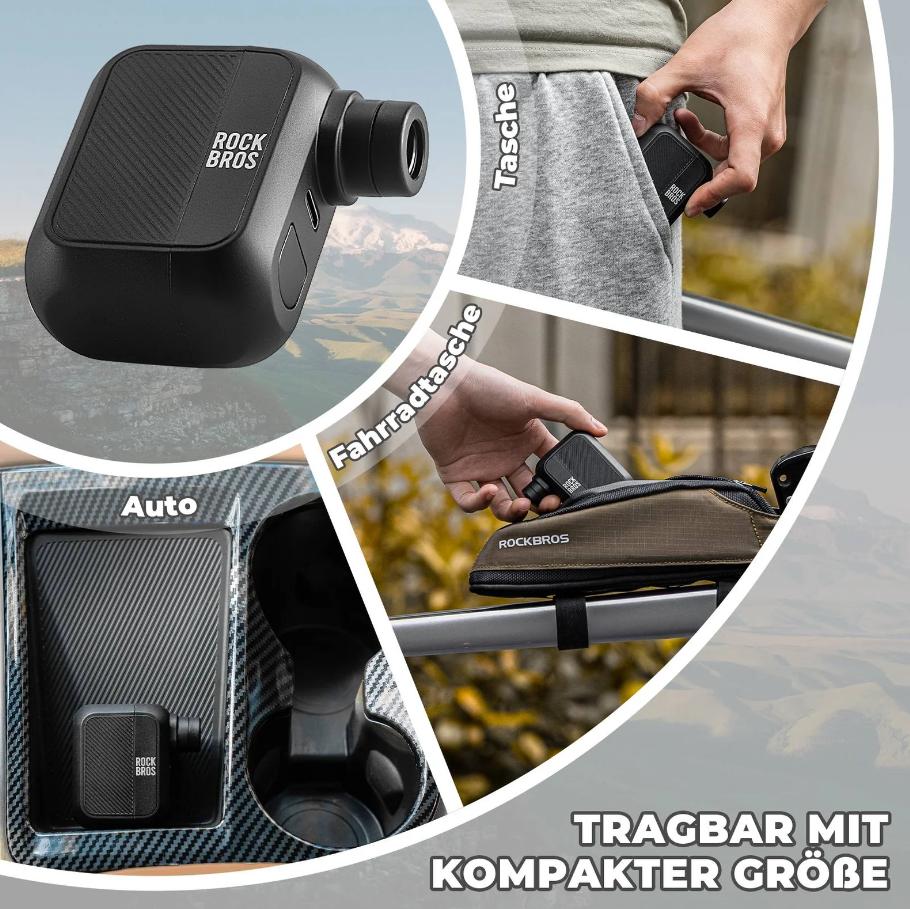 ROCKBROS AS110 mini bomba de aire a batería: 120 PSI, presión Turbo, más pequeña #E-Pumpe, USB-C de carga rápida.Tu salvavidas para llevar, larga autonomía para impresiones óptimas y diseño portátil para #Rennrad, #MTB & #Ebike