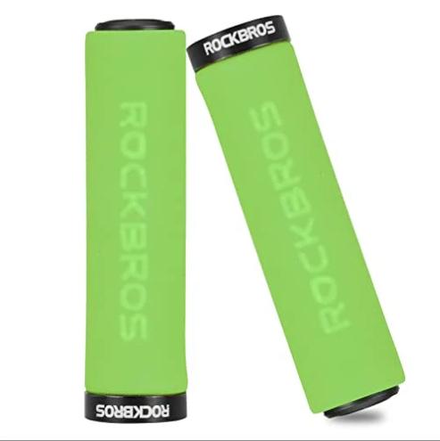 ROCKBROS Empuñaduras de manillar con diseño de bloqueo para manillar de 22,2 mm, espuma elástica y cómoda, absorbente de impactos, antideslizantes y ultraligeras