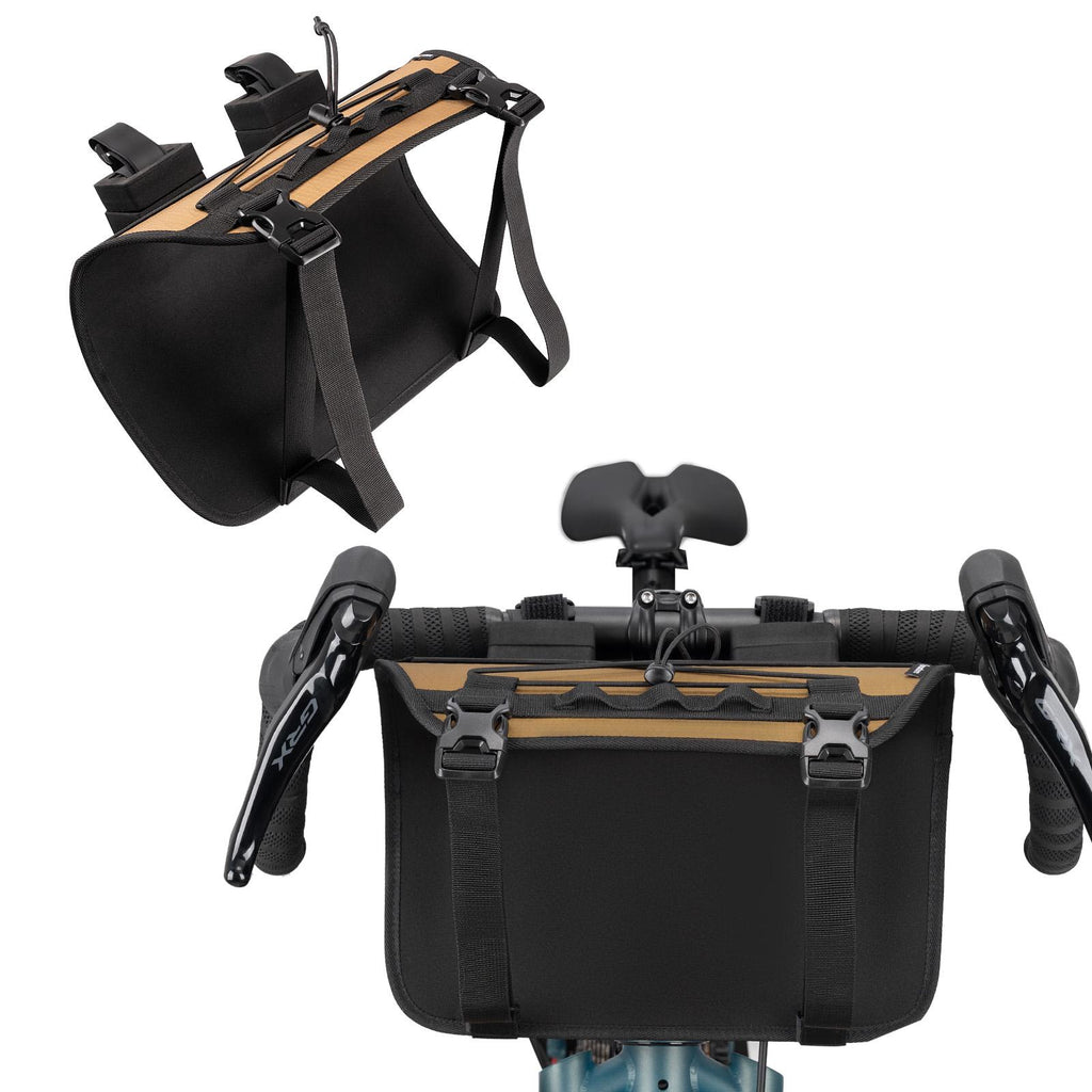 ROCKBROS soporte de manillar para bolsas delantera, fijación robusta, hasta 12 litros y 54 cm de an., universalmente compatible, estable y a prueba de arañazos, para bicicletas de carretera, gravel y montaña
