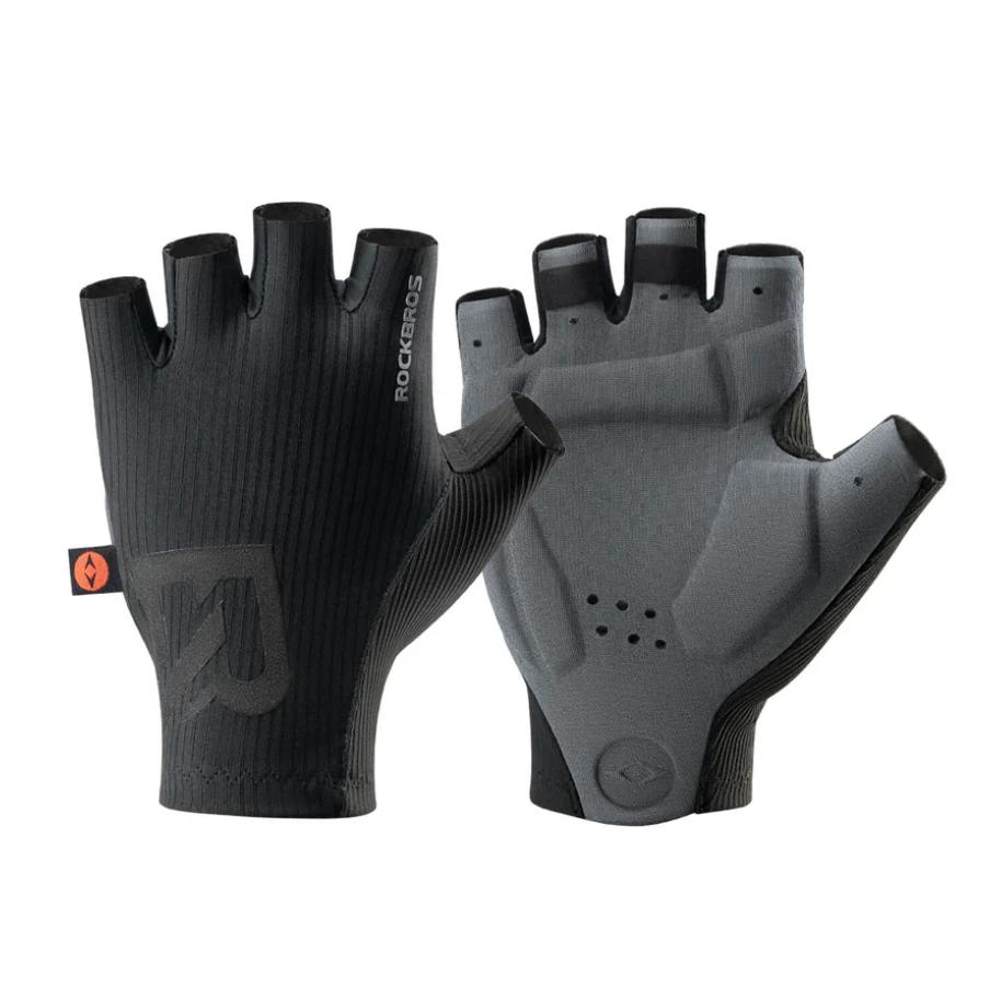 Guantes de Ciclismo de Medio Dedo Elásticos Interface - Cojín de Espuma de Alta Densidad Italiana, Diseño 3D Ergonómico, Ventilación Integral, Palma Antideslizante, Tiras de Liberación Rápida & Cobertura Extendida del Muñec