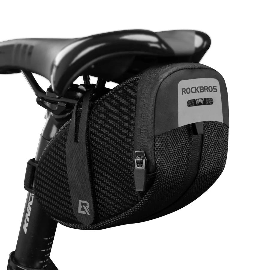 Bolsa de sillín ROCKBROS para bicicleta de montaña, bolsa de herramientas con soporte para luz trasera