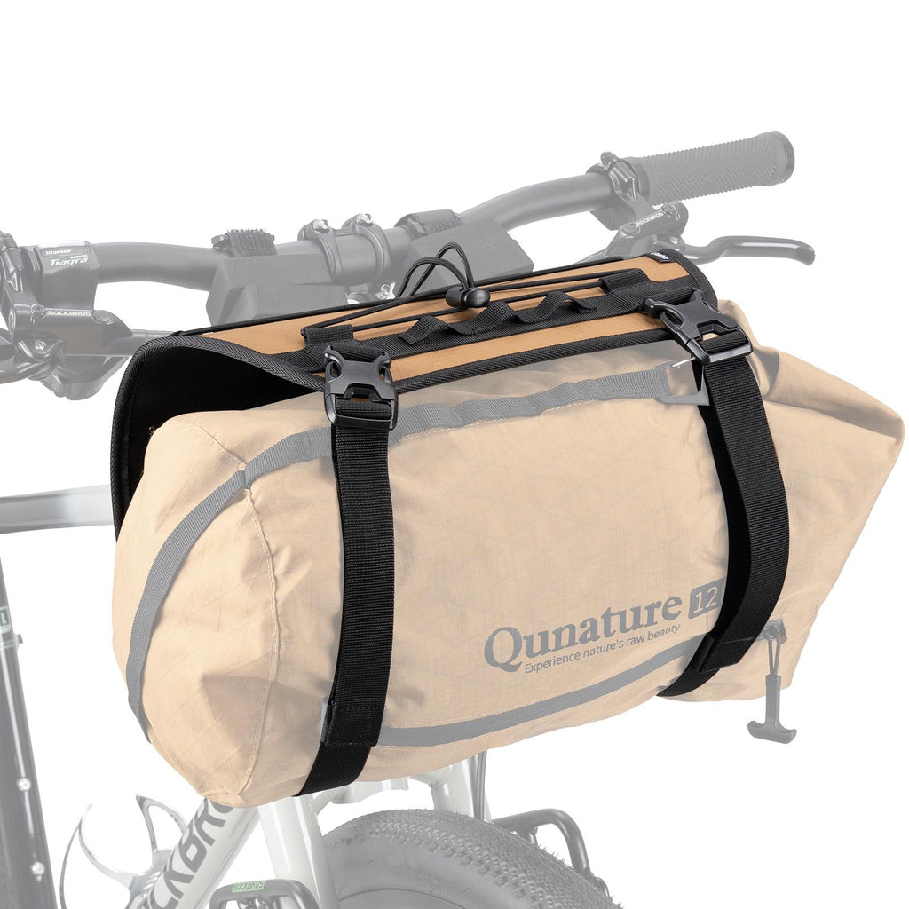 ROCKBROS soporte de manillar para bolsas delantera, fijación robusta, hasta 12 litros y 54 cm de an., universalmente compatible, estable y a prueba de arañazos, para bicicletas de carretera, gravel y montaña