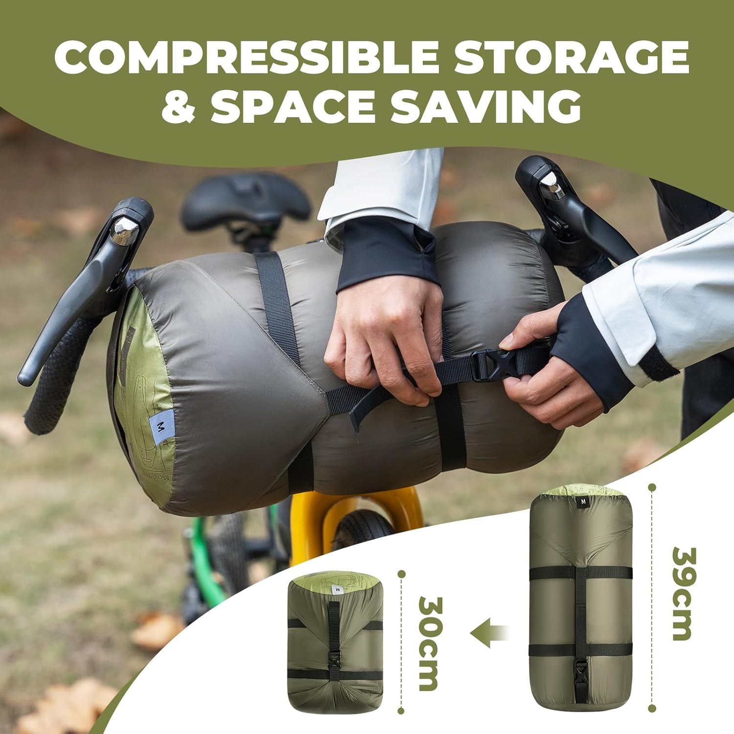 ROCKBROS Qunature saco de dormir ultraligero para -10°C a -5°C diseño mumia con relleno de 90% de plumas & protección antiviento 3D ideal para camping al aire libre & excursiones de montaña