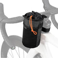 ROCKBROS bolsa térmica para botellas de agua con aislamiento térmico, lámina de aluminio, bolsillo lateral extensible, cierres de velcro robustos, cierre ajustable con cordón, compatibilidad universal para bicicletas de carretera, mountain bikes y e‑bikes