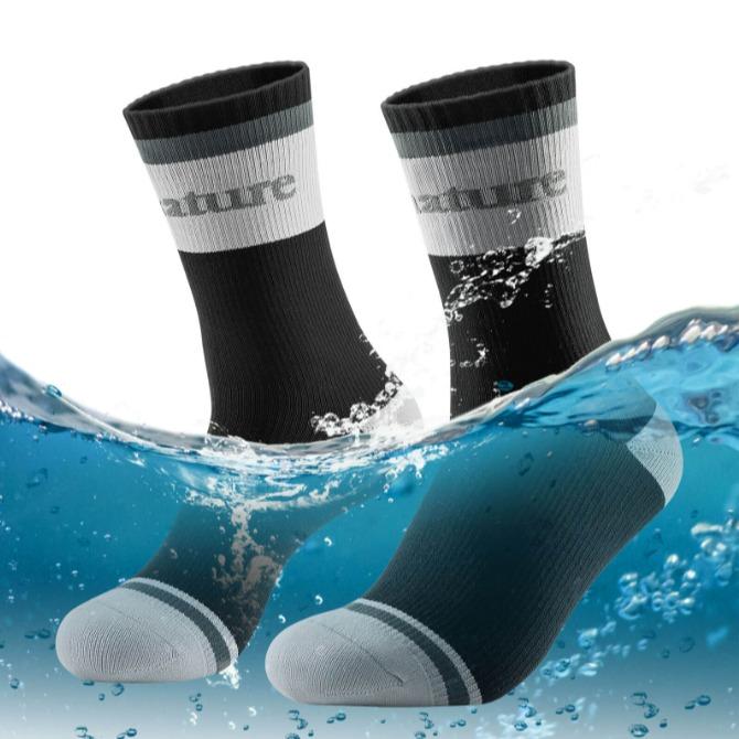 ROCKBROS Qunature Nature calcetines impermeables para exteriores - transpirables, cortavientos, resistentes al desgaste y antideslizantes - 85% algodón - con amortiguación de impactos y absorbentes de humedad