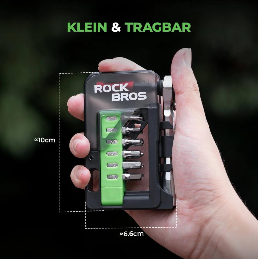 ROCKBROS set de herramientas magnético para bicicleta con llave de vaso y cambio rápido de puntas, para transporte y reparaciones seguros
