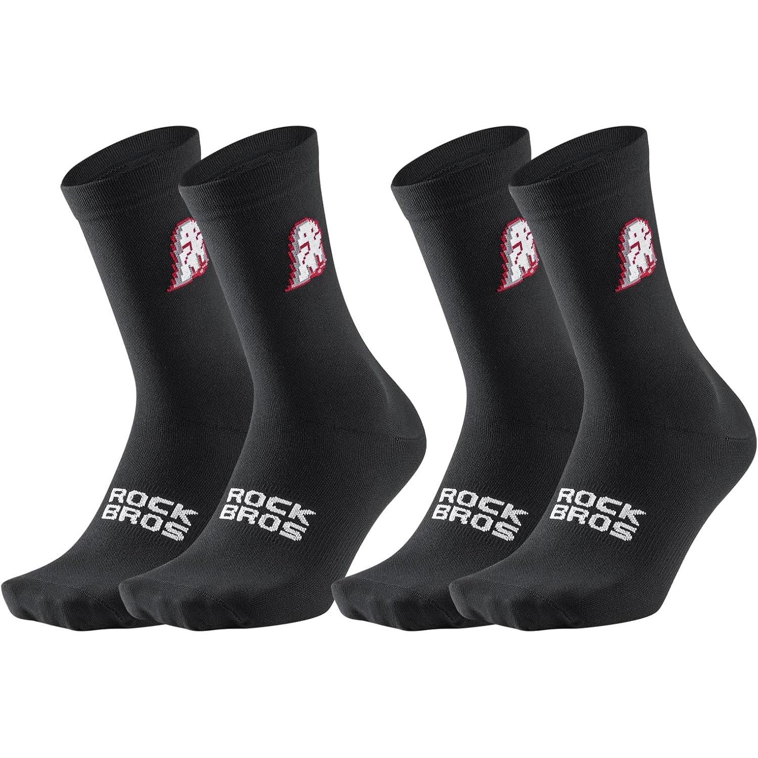 ROCKBROS Calcetines Ciclismo Bicicleta Hombre Mujer, Calcetines Ciclismo Transpirables para Ciclismo, Correr, Fitness, Entrenamiento, Calcetines Cómodos con Talón Reforzado & Tira Antideslizante en el Empeine, 36-46