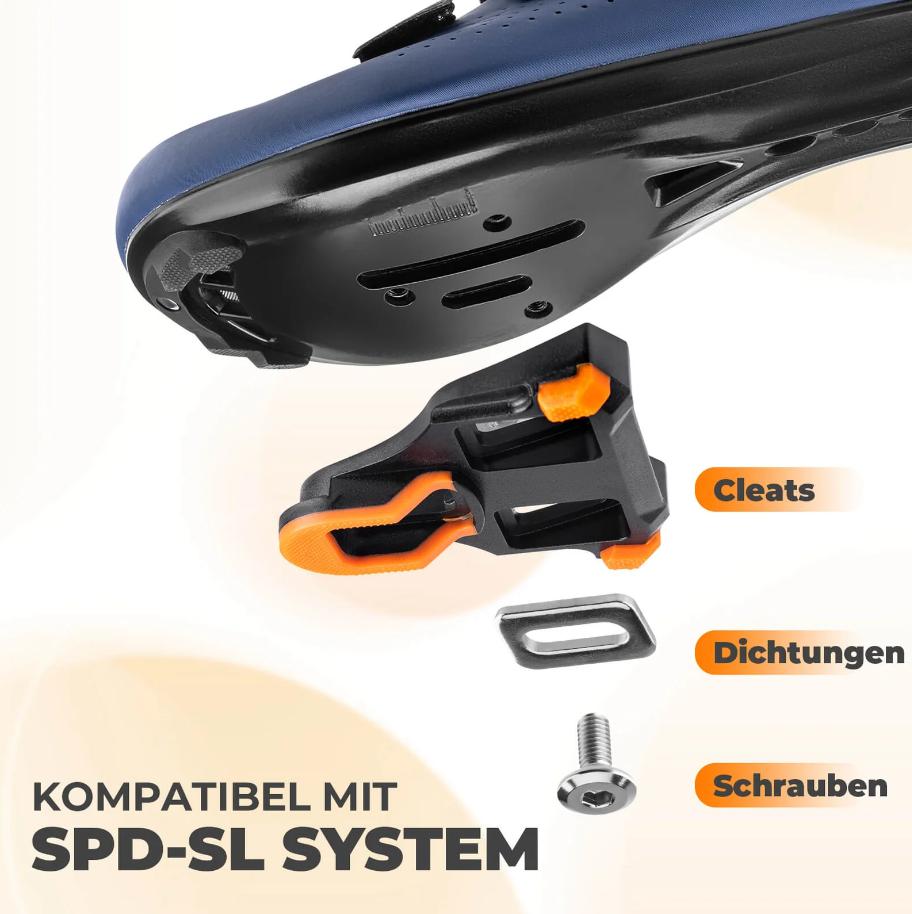 ROCKBROS Pedales SPD tensión ajustable eje de acero CRMO & rodamiento sellado material de nylon robusto incl. clips para bicicleta de carretera competición