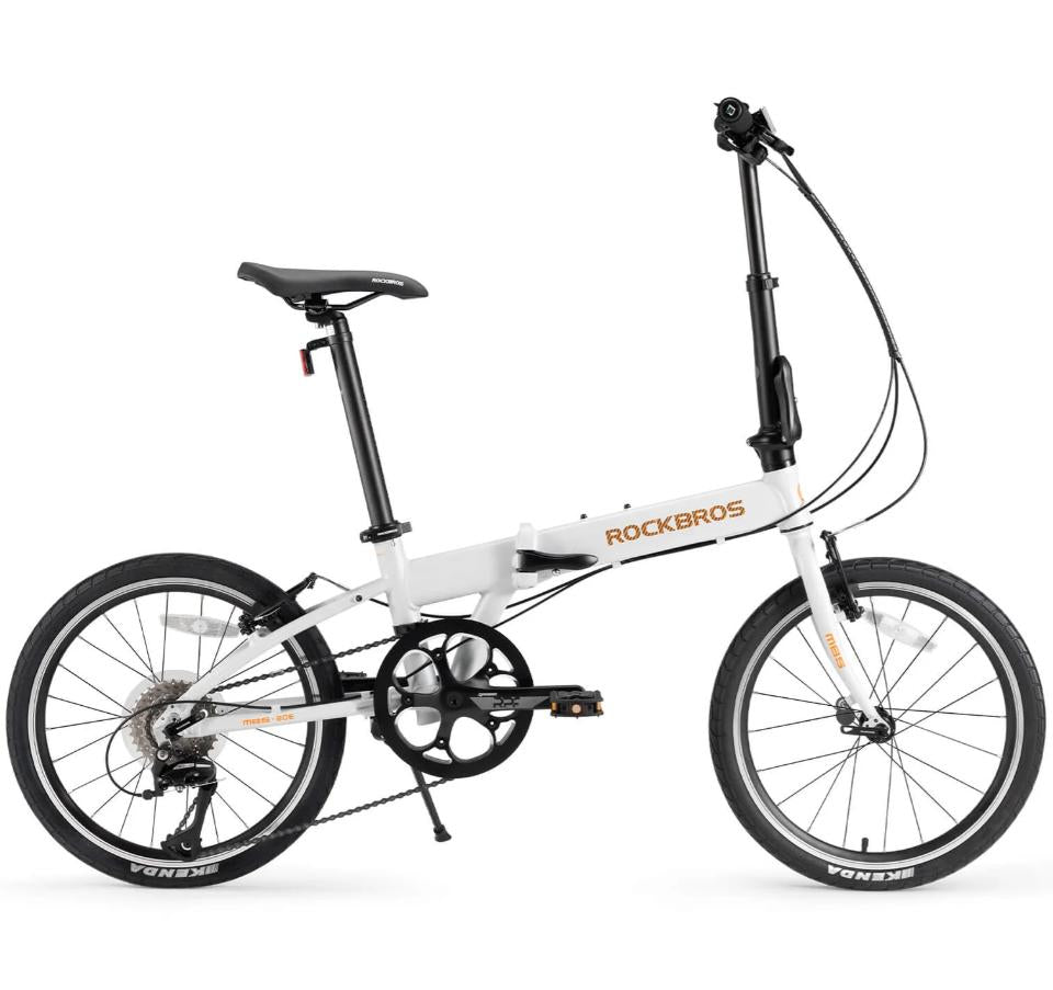 ROCKBROS bicicleta plegable de 20 inch de aluminio con 8 velocidades y frenos de disco, portátil y compacta para unisex (hombres y mujeres), diseño de plegado rápido, lista para la ciudad, duradera