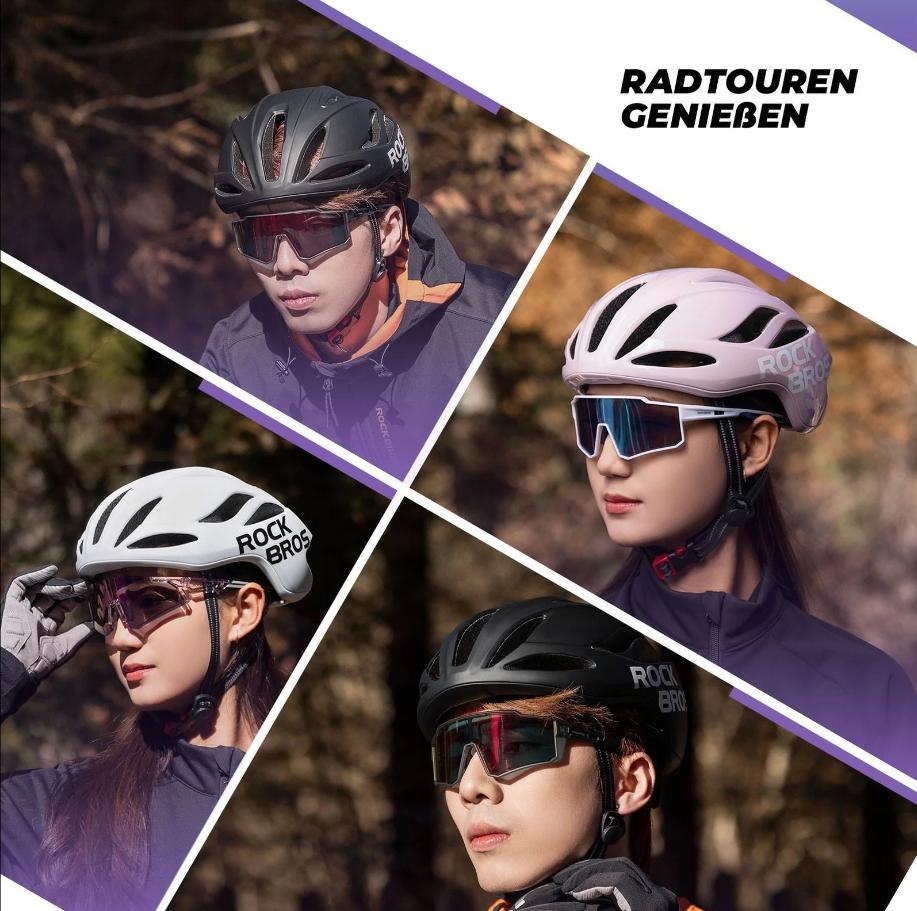 ROCKBROS Casco de bicicleta certificado CE 58-62 cm Casco urbano ajustable Ventilación Unisex Carcasa de policarbonato (PC) y forro de EPS Materiales de alta calidad Acolchado desmontable y correa de barbilla