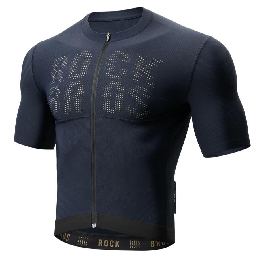 ROCKBROS camiseta de ciclismo para hombre de manga corta, transpirable y de secado rápido, con bolsillos traseros, para ciclismo en carretera y deportes al aire libre