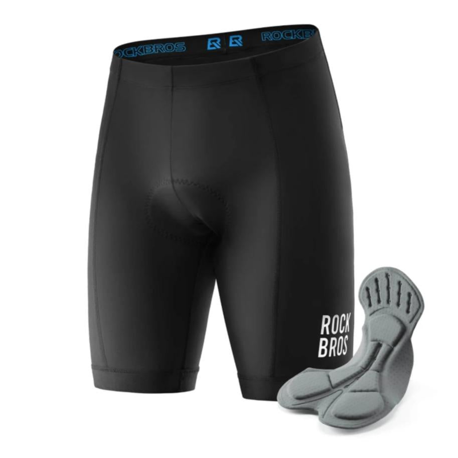 ROCKBROS Pantalones Cortos de Ciclismo con Acolchado para Hombre - Corte 3D y Tela Ultraelástica - Logo Reflectante - Máxima Comodidad y Seguridad en Bicicleta deporte shorts