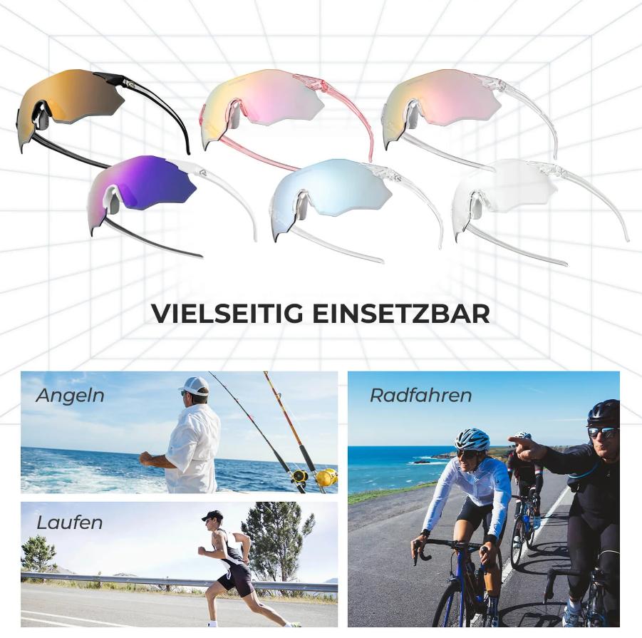 ROCKBROS Gafas de ciclismo Unisex Gafas de sol fotocromáticas Polarizadas Protección UV400 Sin montura Material TR90 22 g Bisagras de doble resorte Almohadillas de silicona antideslizantes Gafas de sol natural material Gafas deportivas