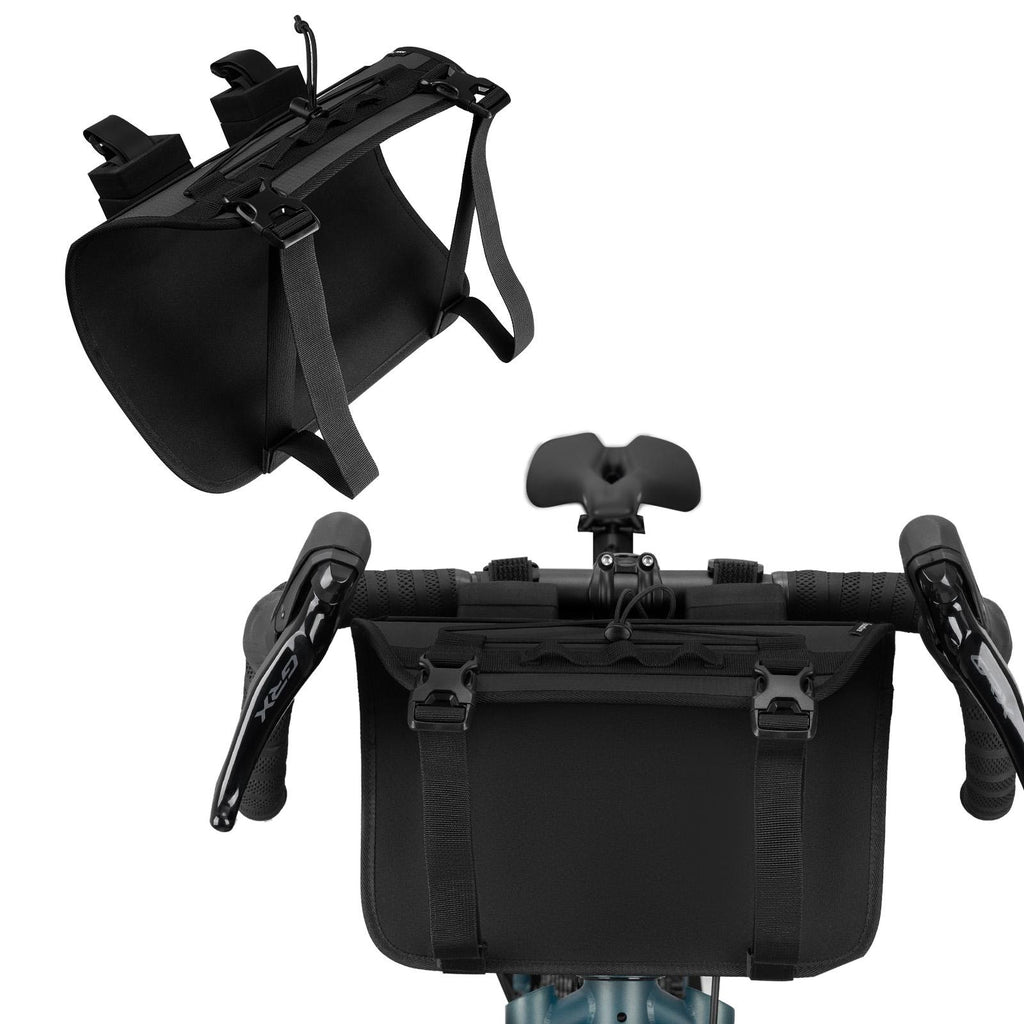 ROCKBROS soporte de manillar para bolsas delantera, fijación robusta, hasta 12 litros y 54 cm de an., universalmente compatible, estable y a prueba de arañazos, para bicicletas de carretera, gravel y montaña
