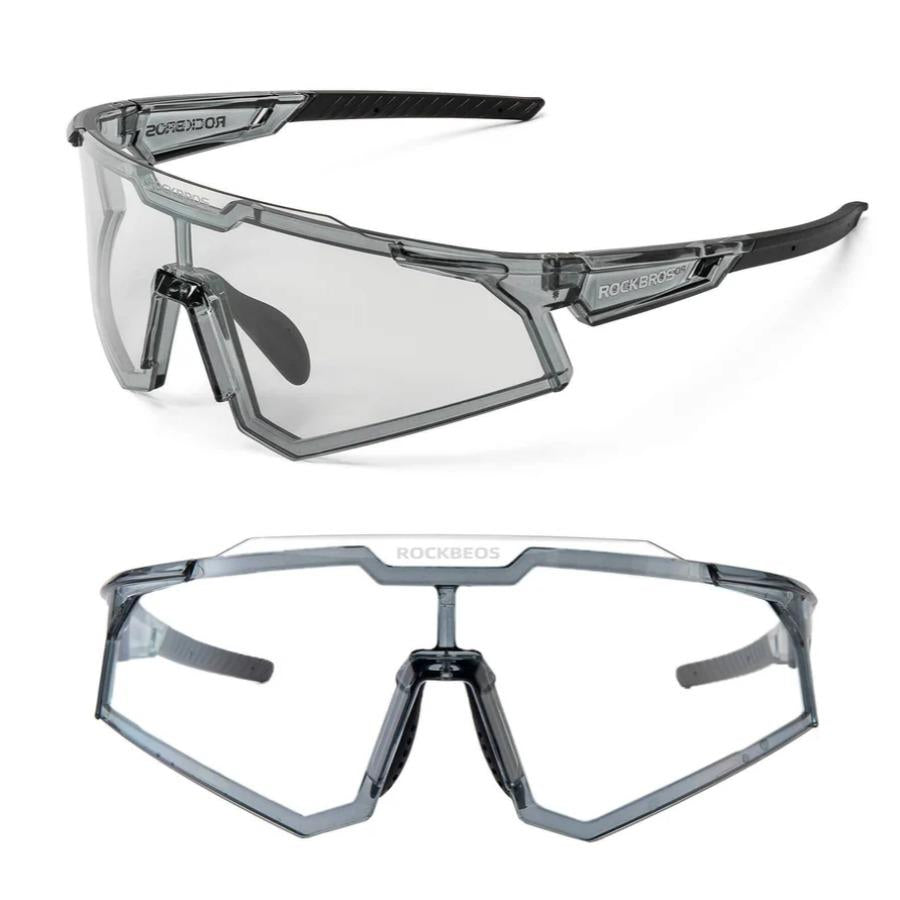 ROCKBROS Gafas de sol Gafas de ciclismo Gafas automáticas fotocromáticas al aire libre Protección UV400 Lente de PC Marco TR93 Agujeros de ventilación Tira de goma antideslizante 31g Ligero